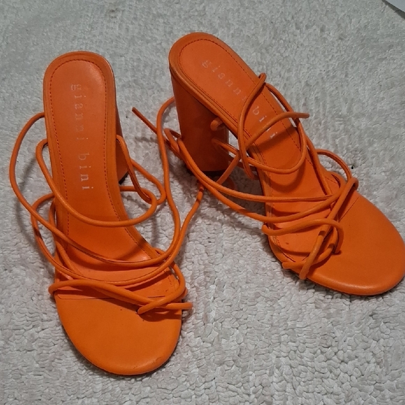 Gianni Bini Shoes - Gianni Bini Vibrant Orange Strappy Heels